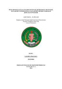 analisis pengaruh solvabilitas dan underwritting terhadap