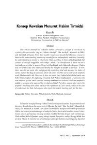 Konsep Kewalian Menurut Hakim Tirmidzi