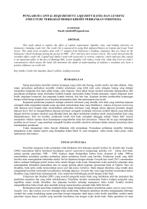 pengaruh capital requirement, liquidity ratio, dan