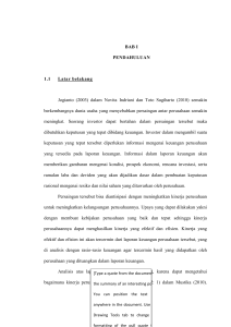 BAB I PENDAHULUAN 1.1 Latar belakang Jogianto (2003) dalam