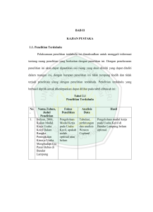 BAB II KAJIAN PUSTAKA 1.1. Penelitian Terdahulu Pelaksanaan