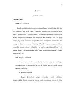 BAB 2 Landasan Teori 2.1 Teori Umum 2.1.1 Teori Komunikasi Kata