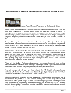 Indonesia Sampaikan Pernyataan Resmi Mengenai Perumahan