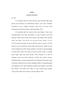 5 BAB II KAJIAN PUSTAKA 2.1 Air Air merupakan salah satu sumber