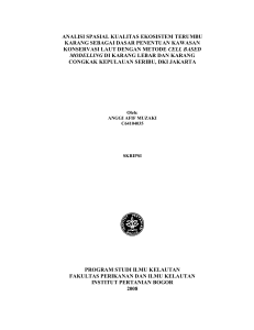 analisi spasial kualitas ekosistem terumbu karang sebagai dasar