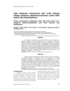 Tiga oligomer resveratrol dari kulit batang Hopea gregaria