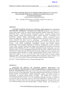 4. analisis dampak kegiatan litbang pertambangan - Digilib