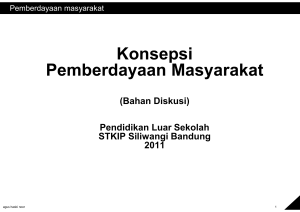 Konsepsi Pemberdayaan Masyarakat