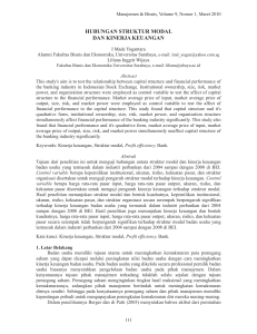 hubungan struktur modal dan kinerja keuangan