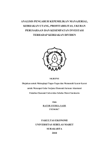 analisis pengaruh kepemilikan manajerial, kebijakan utang