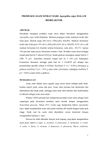 PRODUKSI ASAM SITRAT DARI Aspergillus niger DALAM