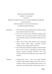 peraturan bank indonesia nomor: 10/ 22 /pbi/2008 tentang