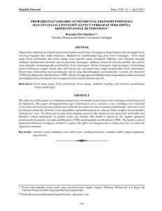 probabilitas variabel fundamental ekonomi indonesia dan