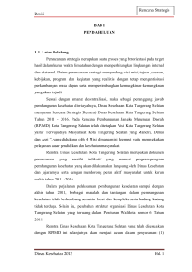 Revisi Dinas Kesehatan 2013 Hal. 1 Rencana Strategis BAB I