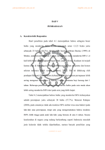 BAB V PEMBAHASAN A. Karakteristik Responden Hasil penelitian