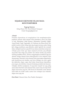 sejarah ekonomi islam masa kontemporer