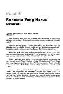 Rencana Yang Harus Dituruti