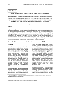 pendugaan dampak kebijakan suku bunga terhadap