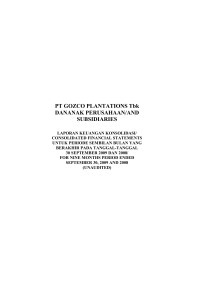 PT GOZCO PLANTATIONS Tbk DANANAK PERUSAHAAN/AND