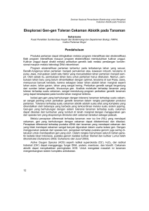 PDF: Eksplorasi Gen-gen Toleran Cekaman Abiotik pada Tanaman