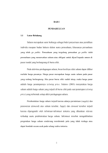 1 BAB I PENDAHULUAN 1.1 Latar Belakang Saham merupakan