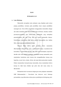 BAB I PENDAHULUAN A. Latar Belakang Matematika merupakan