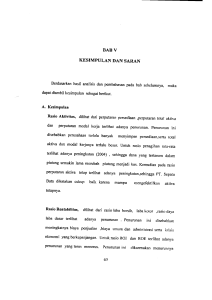 dan perputaran modal kerja terlihat adanya penurunan. Penurunan