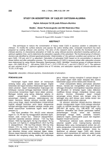 STUDY ON ADSORPTION OF Cd(II) BY CHITOSAN