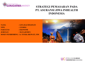 strategi pemasaran pada pt. asuransi jiwa inhealth indonesia