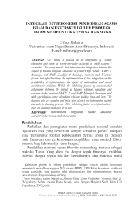 INTEGRASI INTERKONEKSI PENDIDIKAN AGAMA ISLAM DAN