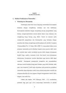 A. Hakikat Pembelajaran Matematika 1. Pembelajaran Matematika