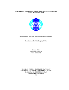 SISTEM RESEP ELEKTRONIK ( CLOSE –LOOP )