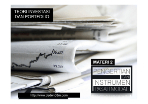 TEORI INVESTASI DAN PORTFOLIO MATERI 2