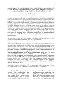 1 Analisis Pengaruh Current Ratio, Debt To Equity Ratio, Total