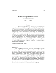 Transformasi Sosial dan Gerakan Islam di Indonesia