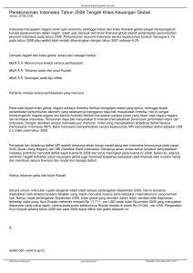 Perekonomian Indonesia Tahun 2008 Tengah Krisis Keuangan Global