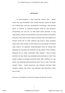 v ABSTRAKSI Air tanahmempunyai 2 (dua) fungsibagi manusia