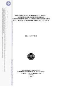 pengaruh tingkat kecukupan modal, risiko kredit, dan intermediasi