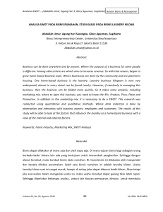 84 ANALISA SWOT PADA BISNIS RUMAHAN, STUDI