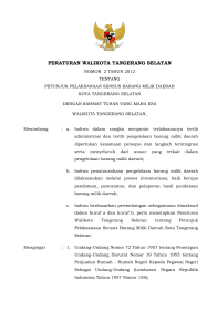 peraturan walikota tangerang selatan