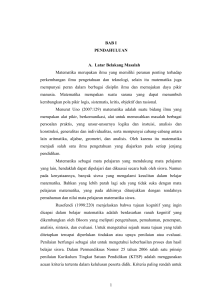 1 BAB I PENDAHULUAN A. Latar Belakang Masalah Matematika