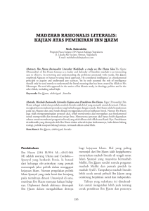 madzhab rasionalis literalis: kajian atas pemikiran ibn hazm