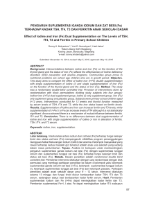 PENGARUH SUPLEMENTASI GANDA IODIUM DAN ZAT BESI (Fe