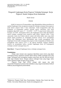 Pengaruh Lingkungan Kerja Pegawai Terhadap Semangat Kerja