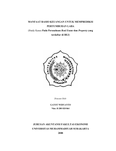 MANFAAT RASIO KEUANGAN UNTUK MEMPREDIKSI