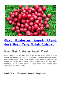 Obat Diabetes Ampuh Alami dari Buah Yang Mudah Didapat