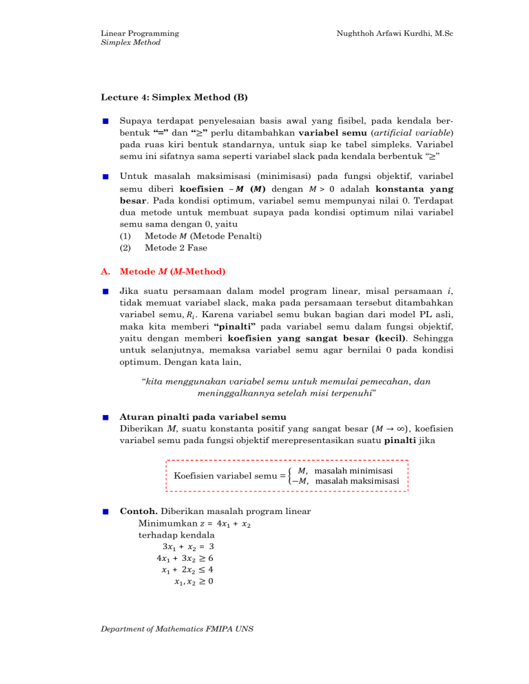 Simplex Method (B)