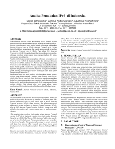 Analisa Pemakaian IPv6 di Indonesia.