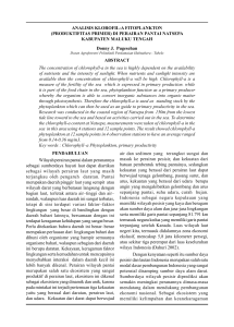 Analisis Klorofil-A Fitoplankton di Pantai