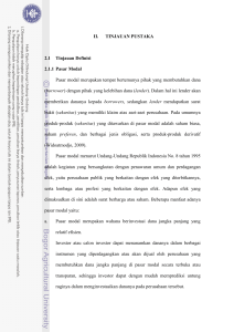 II. TINJAUAN PUSTAKA 2.1 Tinjauan Definisi 2.1.1 Pasar Modal